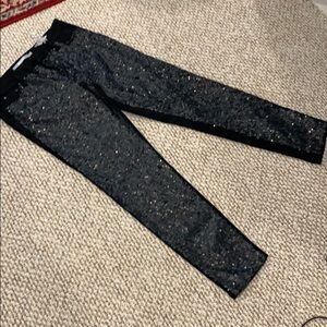 Sequined front black Tractr skinny jeans